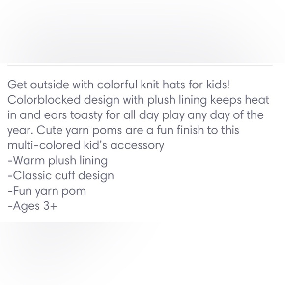 NWT Britt’s Knits Kid’s Block Party Pom Hat Blue Grey White Cozy Lining Ages 3+ - Picture 6 of 6